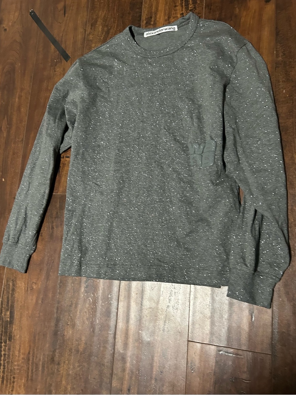 Alexander Wang Men’s Charcoal Speckled Crewneck Sweater